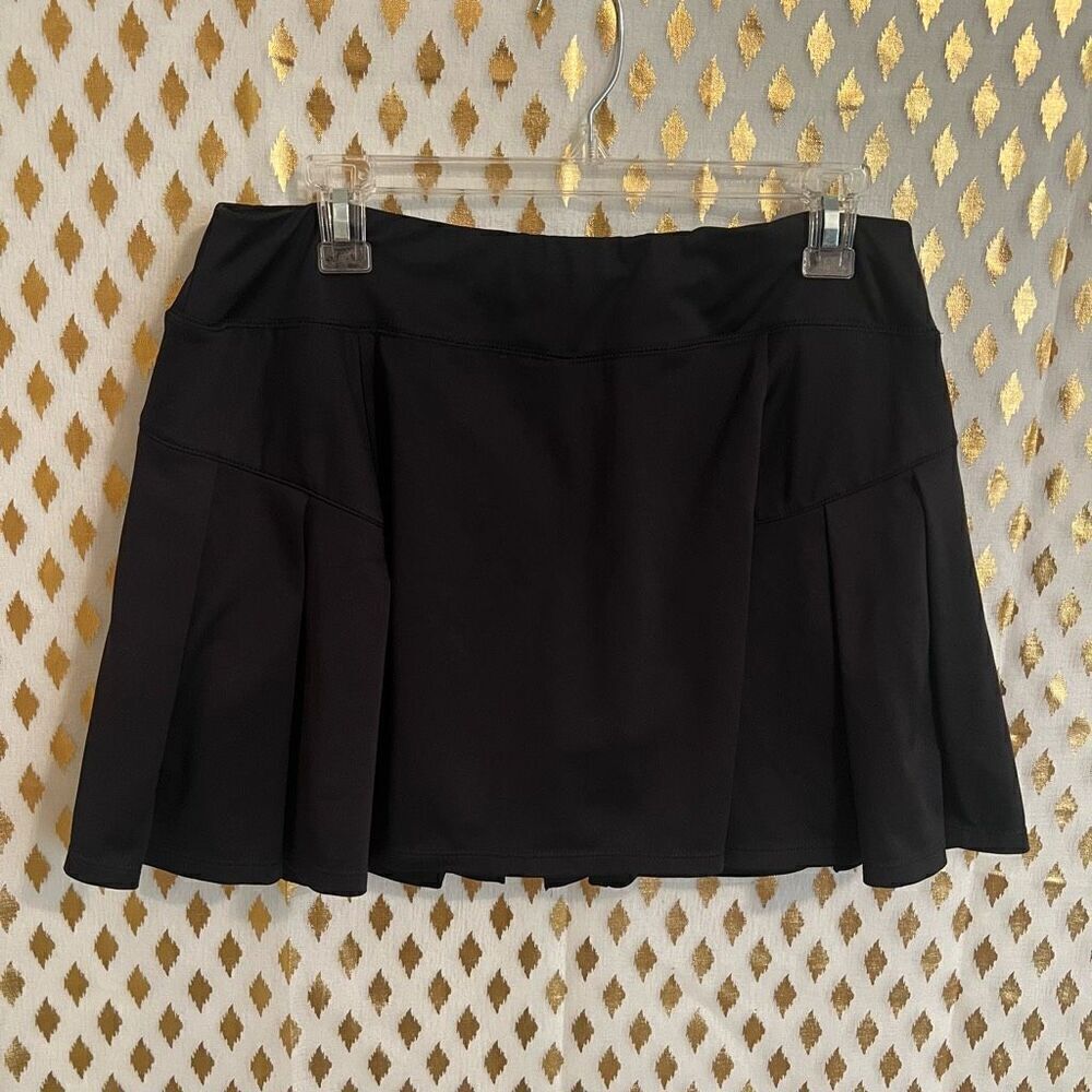 Pleated skortโtennis skirt shorts black goth schoolgirl sizeโL